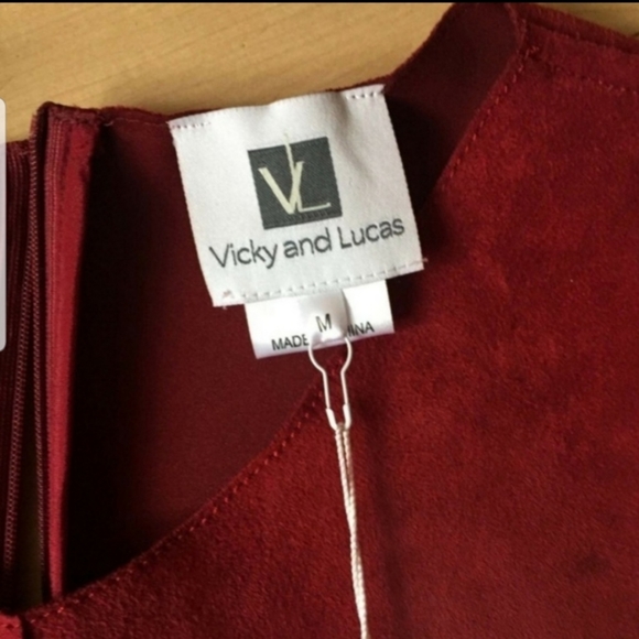 Vicky and Lucas DRESS NEW Size M dark red fringe - Picture 5 of 8